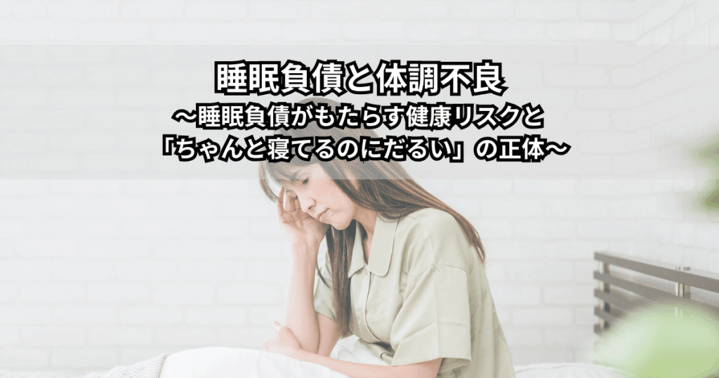 朝起きてもだるさが抜けずベッドで頭を抱える女性｜睡眠負債による体調不良をイメージした写真