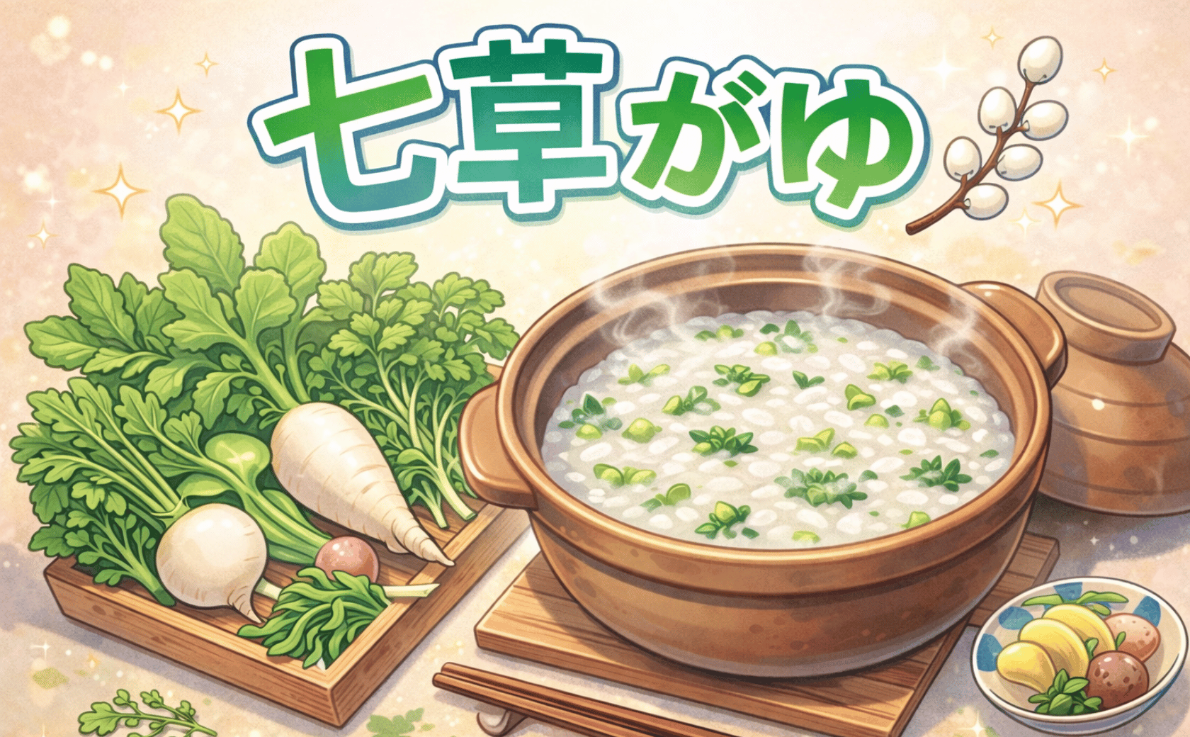七草がゆについてのブログ記事のアイキャッチ